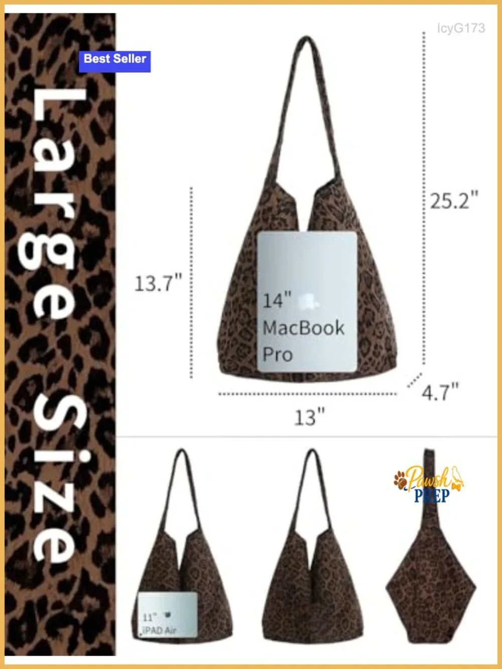 Leopard Print Hobo Bag Large Capacity Lightweight Faux Suede Tote Shoulder Bag
